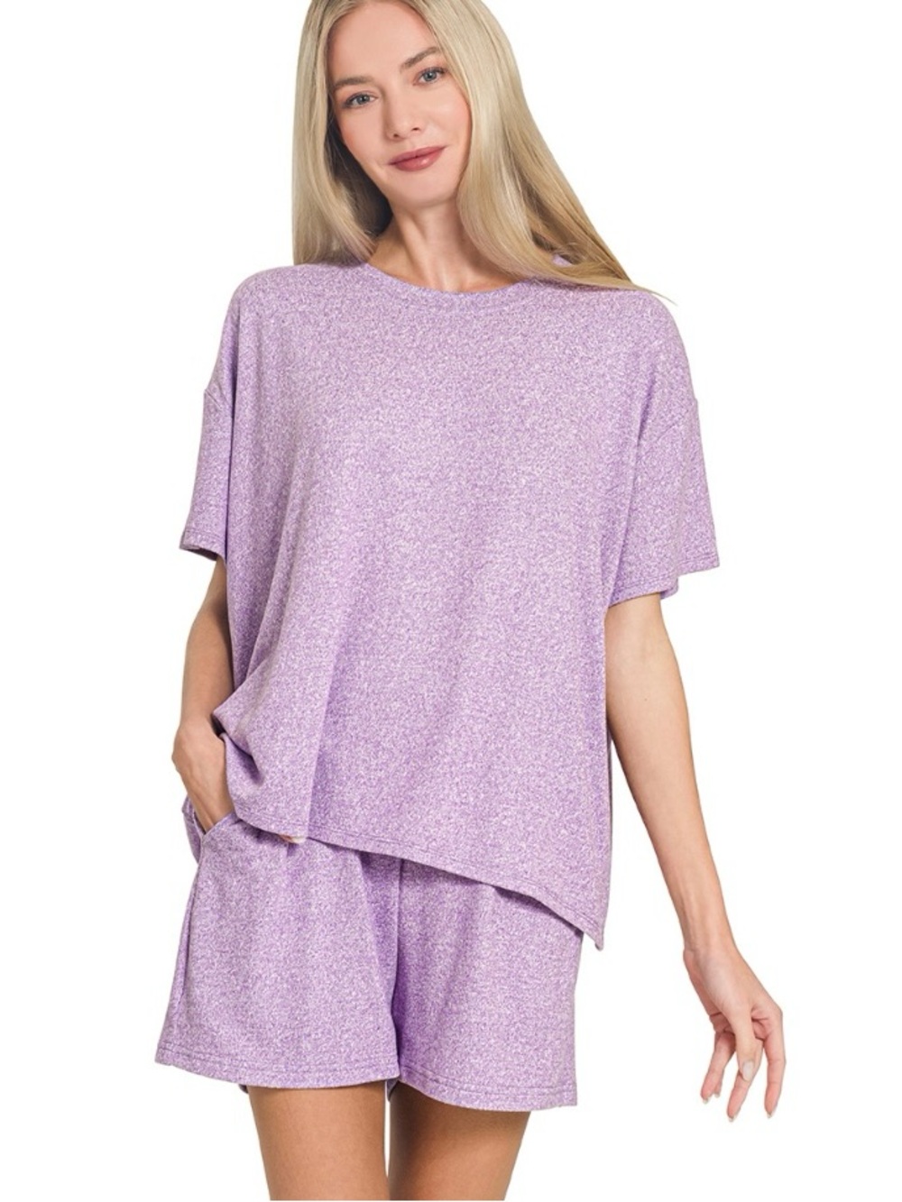 SOFT MELANGE SHORT SLEEVE TEE & SHORT PANTS SET